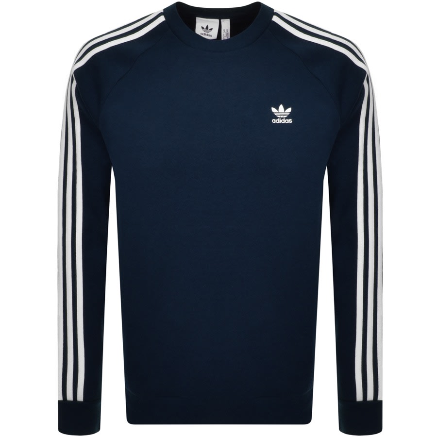 Alternative Image for Productadidas Originals Three Stripe Sweatshirt Navy1